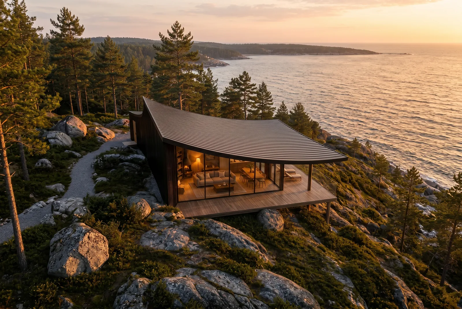 Arc Cabin from the meadow approach