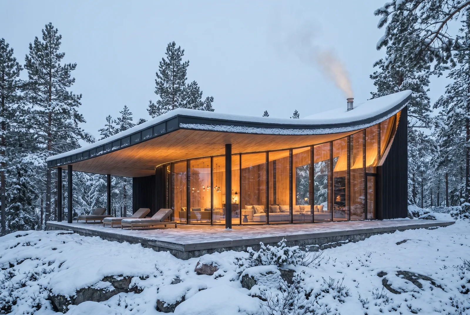 Arc Cabin exterior in the forest