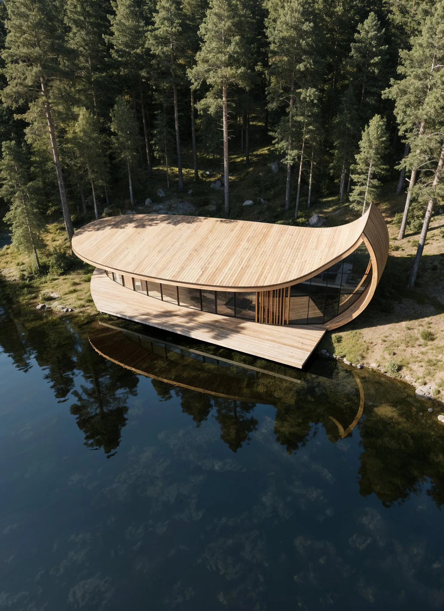 Wave Cabin standing-seam roof detail