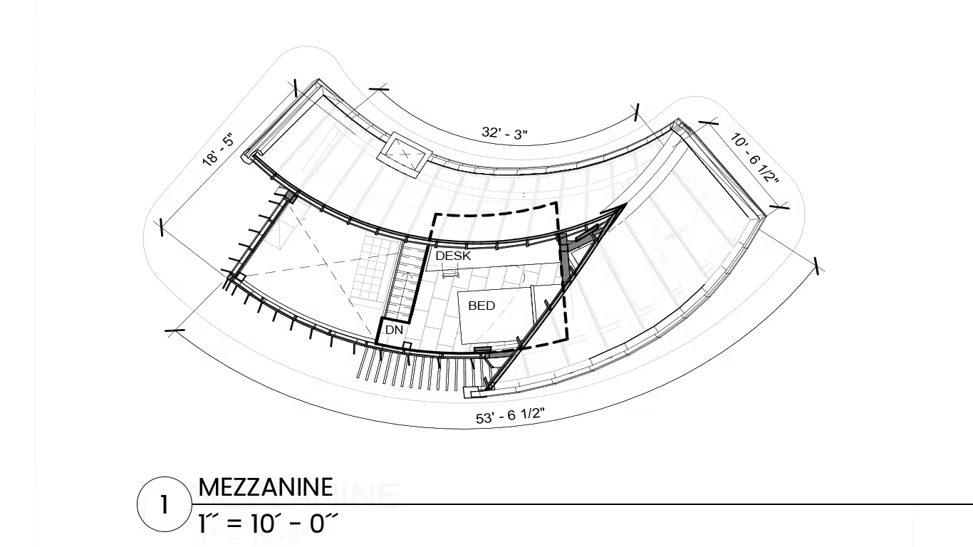 1-Bedroom mezzanine plan