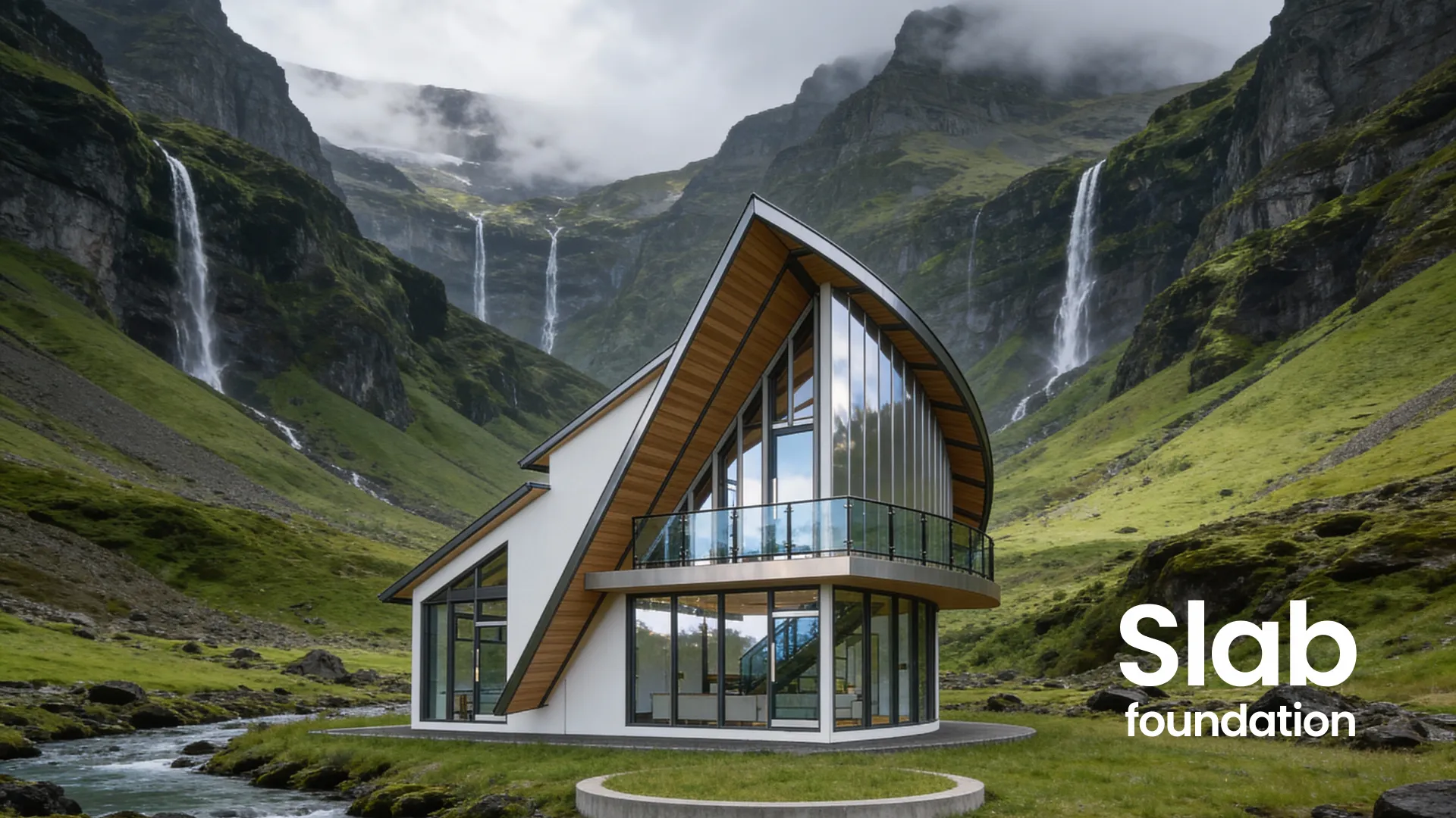 Coastal Box exterior: cedar-clad volume on the ridge