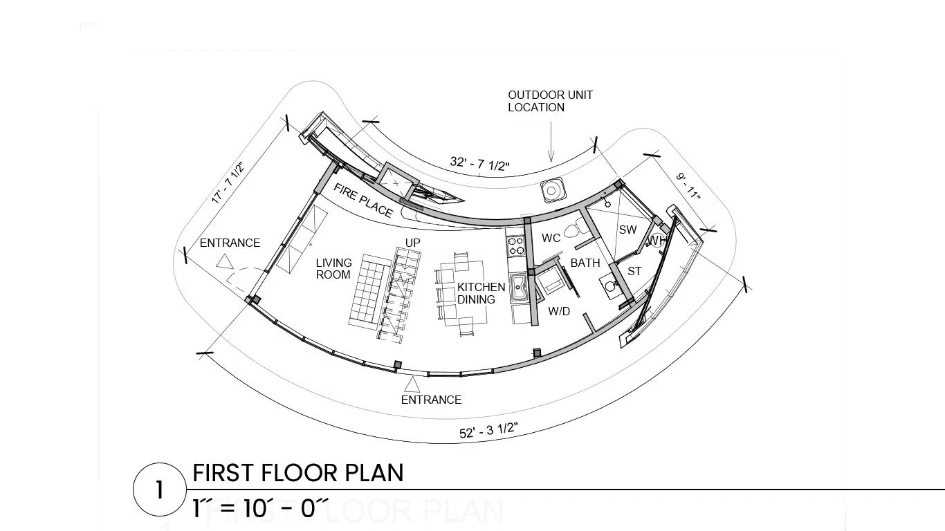 1-Bedroom first floor plan
